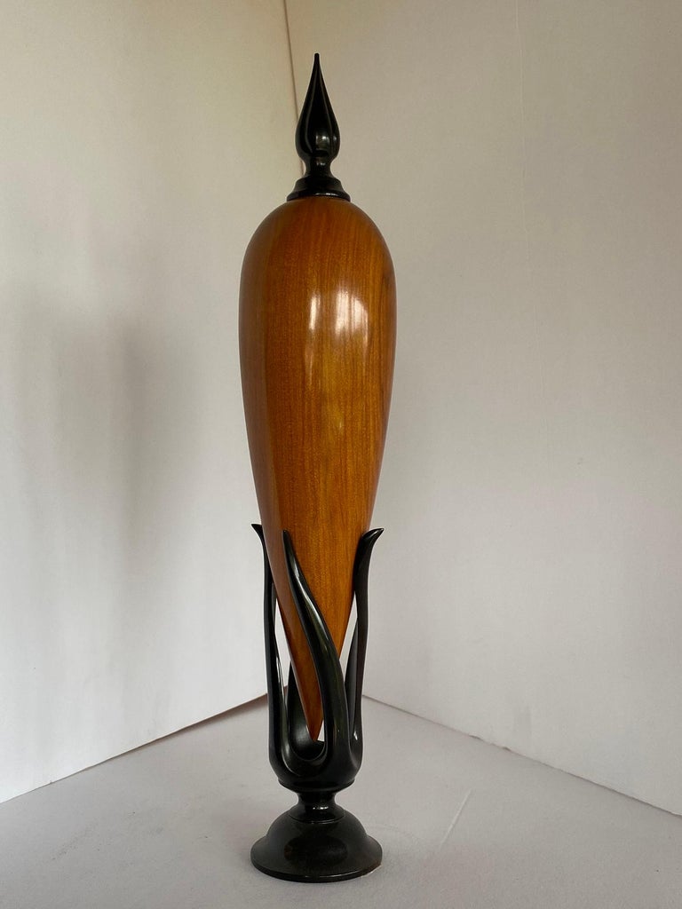 Sculpted Ebony and Chakte Kok Wood "Hollow Vessel" #14 by Don Comer Lacma