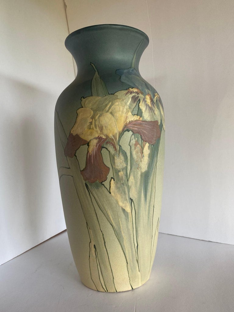 Art Nouveau Hand-Painted Art Pottery Vase by Weller Pottery