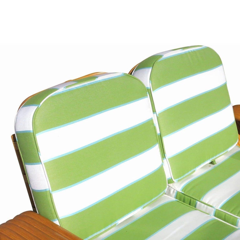 Restored Art Deco Square Pretzel Rattan Sectional Settee