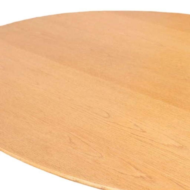 Florence Knoll Oak and Re-Chromed Steel Base Dining or Conference Table
