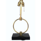 Mid-century Gilbert Rohde Style Brass Ring Table Lamp, Pair