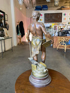 French "Le Travail" Hammership Spelter Sculpture by Francois Moreau, Circa 1900