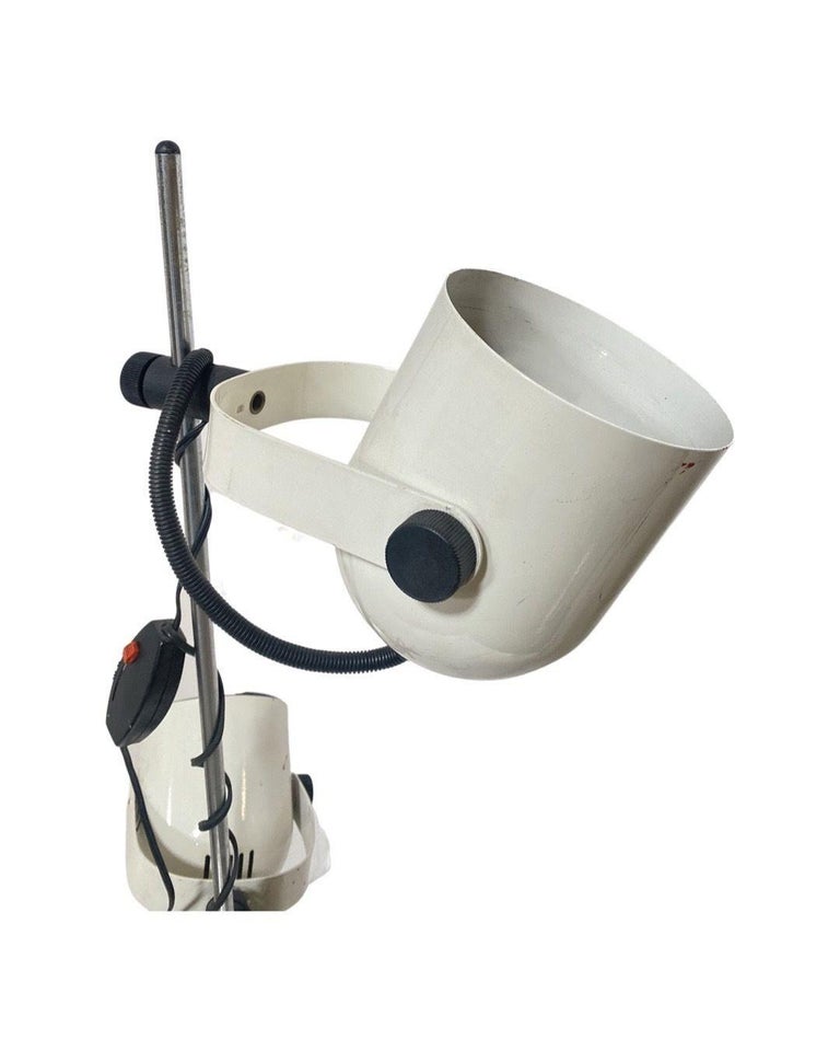 Italian Modern White Enameled Double Spot Floor Lamp, 1970