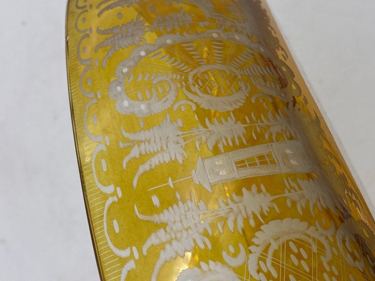 Bohemian Amber-Flashed Glass Bowl Flared Form, Circa 1900