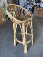 Restored Stick Rattan Bar Stools in the Manner of Albini, Pair