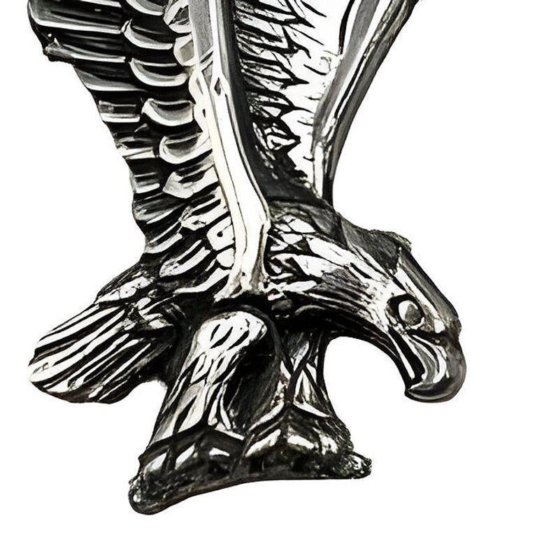 1980s Sterling Silver American Bold Eagle Lapel Pin Badge