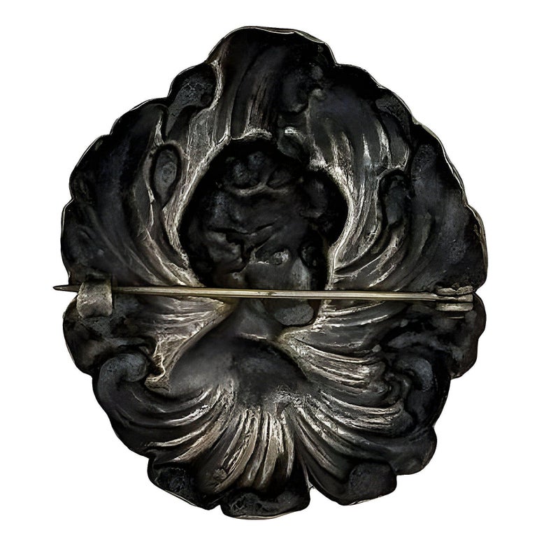 Victorian Art Nouveau Gibson Girl Portrait Pin Girl Brooch