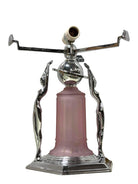 Frankart Era Art Deco Style Chrome Figural Lamp w/ Vivian Glass Shade