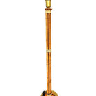 Mid-Century 4 Strand Rattan & Wicker Floor Lamp w/ Brass Base