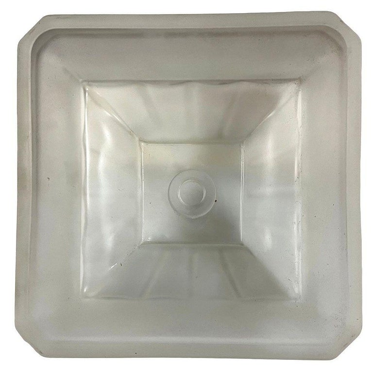 Vivian Art Deco Geometric Square Satni Frosted Art Glass Light Up Lamp Base