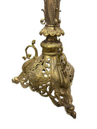 Hollywood Regency Neo-Gothic Scrolling Solid Brass Dragon Table Lamp