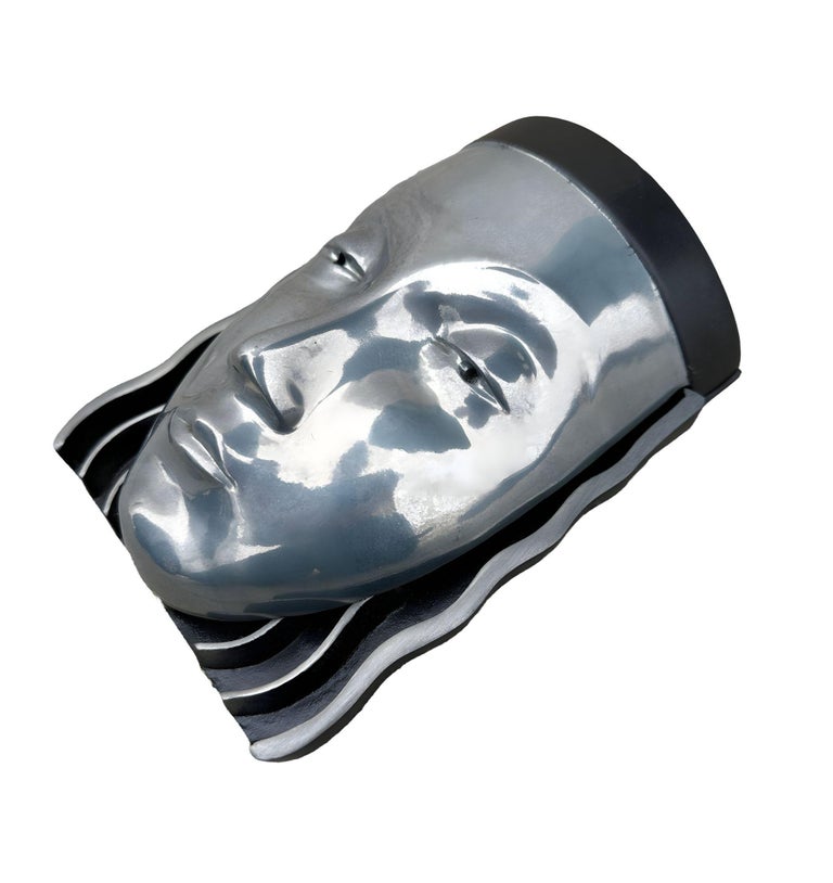 Art Deco Style Female Face Mask Wall Sconce