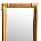 Restored Extra Large Single-Strand Rattan Mirror with Fancy Wrappings