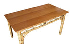 Restored 6 Person Rattan & Mahogany Dining Table