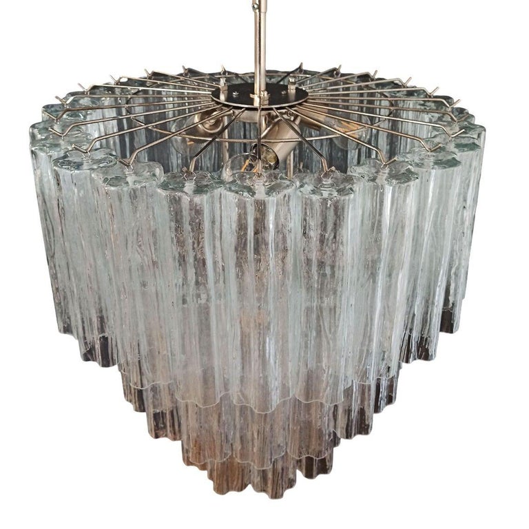 Mid-century Murano Glass Tronchi Pendant Chandelier by Venini