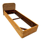 Restored Paul Frankl Style Mid-Century Stacked Rattan Bed Single Size Bed Frame