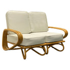 Restored "Triple Triangle" 3-strand Sectional Sectional Settee W/ Loop Base