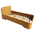 Restored Art Deco 15-Strand Stacked Rattan Bed TWIN Bed Frame Headboard, 2 Avail