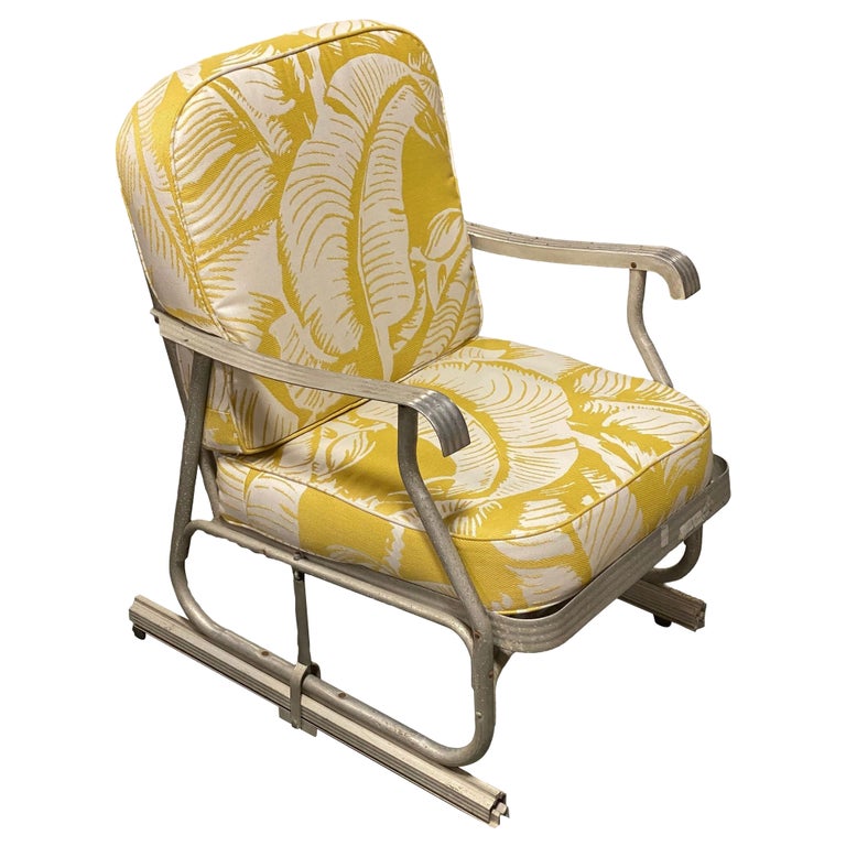 Mid-Century Aluminum Patio/Outdoor Lounge Chair w/ Ski Legs