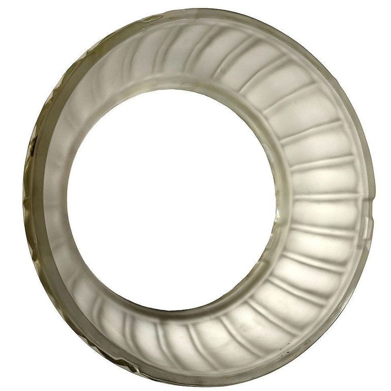 Art Deco Frosted Glass Ceiling Pendant Center Ring Shade