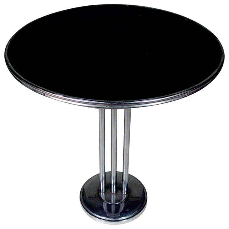 Chrome Streamlined Side Table with Tubular Legs