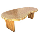Restored Mid-century Stacked Rattan Biomorphic Coffee Table w/ Formica Top