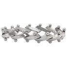 Mid-Century Heavy 925 Sterling Silver "Zig-Zag" Nuts Balls Links Bar Bracelet