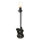 Mid Century Black Ceramic Swan Heads Table Lamp