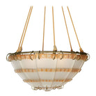 Art Deco "Bande de Roses" Frosted Art Glass Chandelier by Rene Lalique