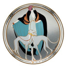 "A Flapper W Greyhounds" Art Deco Style Ceramic Decorative Plate by WS George