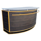 1990s Postmodern Dry Bar w/ Plexiglass Top & Rattan Borders