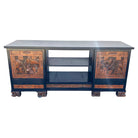 Mid-century James Mont Style Carved Media Credenza Stereo Cabinet