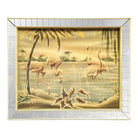 Mid Century White Flamingo Lithograph Print by Turner in Mirror Frame