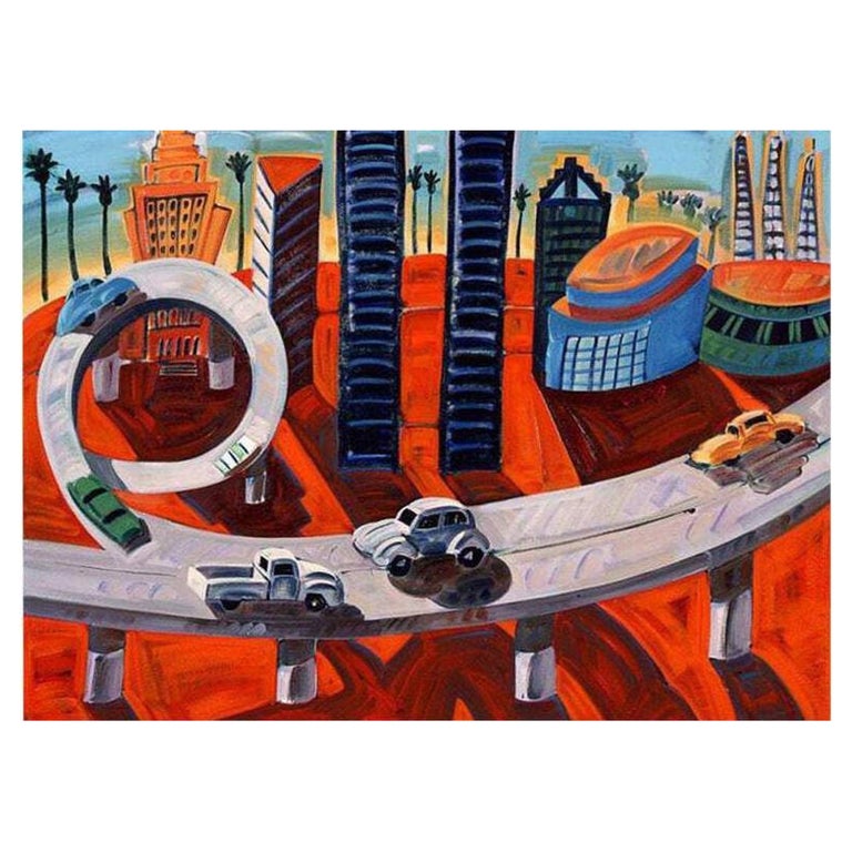 Frank Romero "Cheech's Downtown" Giclee Print Limited Edition Signed, 6 of 7