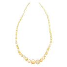 Burmese Hand Shapped Yellow Jade Round Necklace on Silk Cord