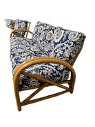 Restored Arch Arm Rattan Loung Chair & Sofa Living Room Set w/ Ottoman