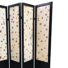 Black Lacquer Folding Screen w/ Fiberglass Maple Leaf Inserts