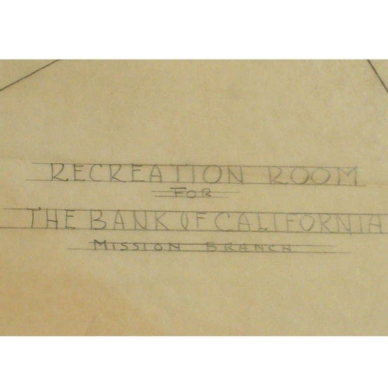 1955 Recreation Room Architectural Rendering by Rucker Fuller