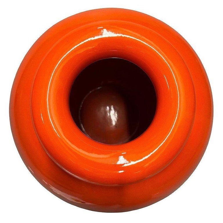 Large 15" Orange California Pottery Vase Planter Oil Jar by Bauer Pottery, 1920