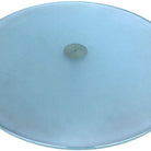 Y2K Chrome & Frosted Glass "Bugle Base" Pedestal Side Table