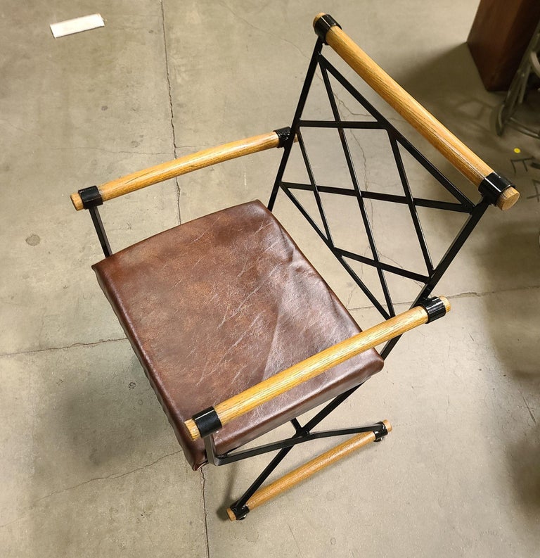 Cleo Baldon Style X-Form Arm Directors Dining Chair, Circa 1970