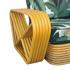 Restored Paul T Frankl Style 6-Strand Square Pretzel Rattan Lounge Chair
