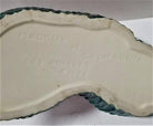 Mid Century Pink and Green Flamingo Ceramic Figurine in Flamingo Pool Tray.