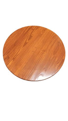 Restored Mid-century Rattan & Mahogany 3-Strand Round Drum Base Coffee Table