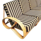Restored MCM 3/4 Pretzel Rattan Sectional Sofa & Recliner Chair Living Room Set