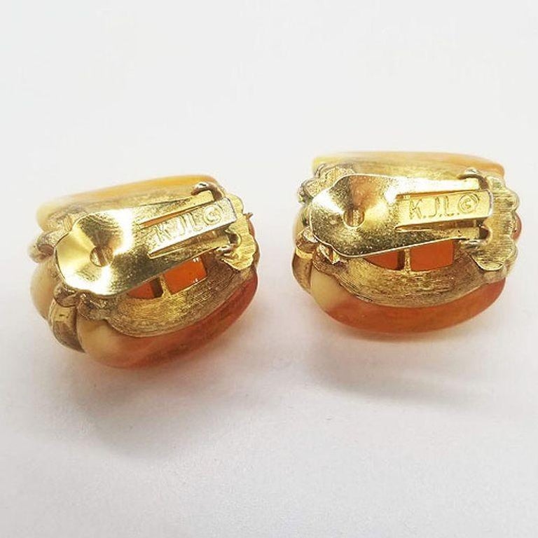 KENNETH JAY LANE Double Ribbed Domed Clip-On Earrings