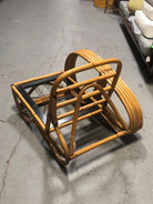 Restored Rattan Five-Strand Reverse 3/4 Pretzel Single Arm Lounge Chair