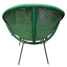 MCM Sam Avedon Styled Iron Outdoor/Patio Saucer Chair w/ Nylon Weaved Seat, Pair