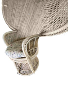 Restored Rattan Large Pale Woven Wicker "Cobra" Lounge Throne Chair