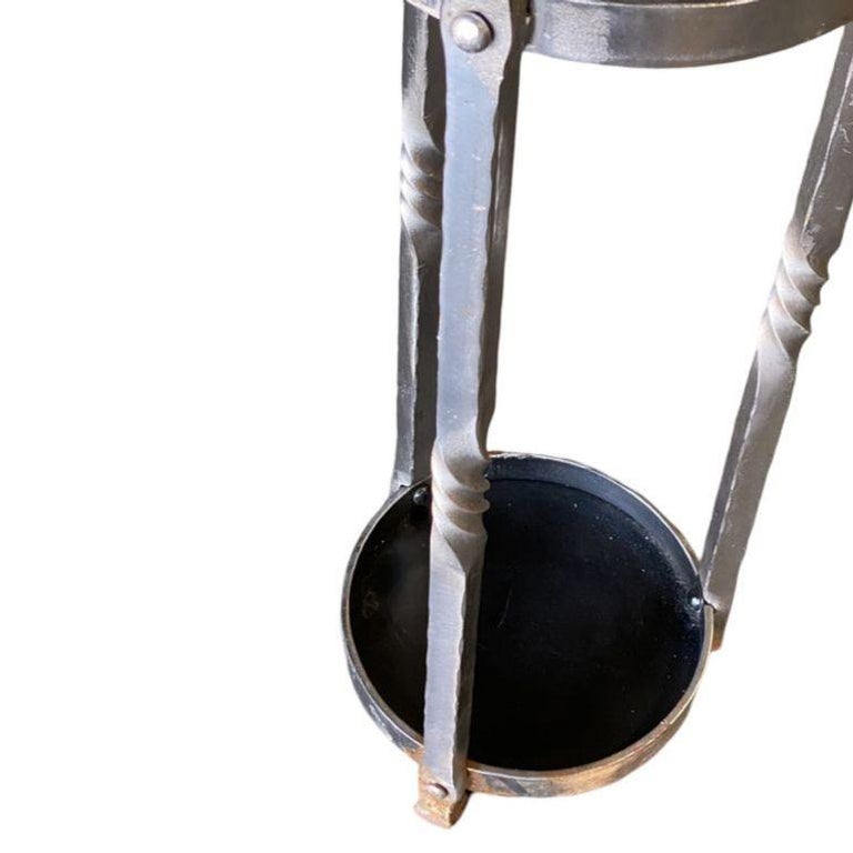 High Style Chromed Iron Art Deco Umbrella and Cane Holder Stand